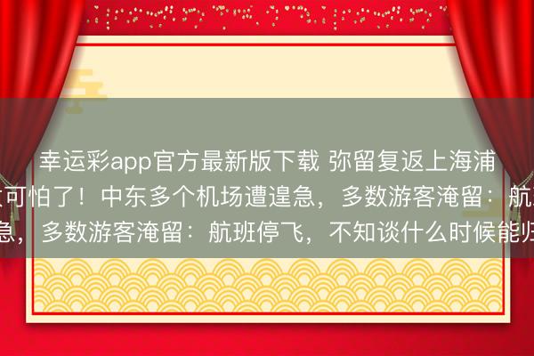 幸运彩app官方最新版下载 弥留复返上海浦东机场！女子爆哭：太可怕了！中东多个机场遭遑急，多数游客淹留：航班停飞，不知谈什么时候能归国
